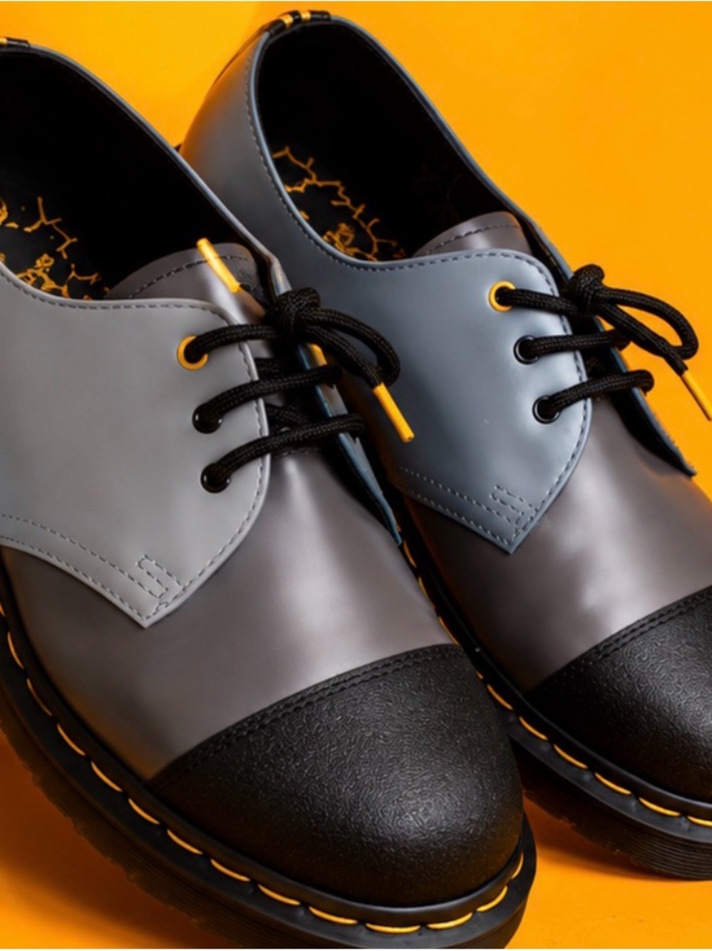 Dr. Martens 1461 London Oxford Shoes Gray Black Leather Women’s 10 Men’s 9 No Bx - Picture 5 of 8